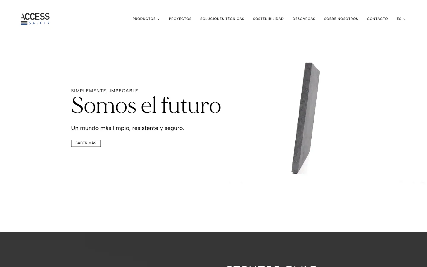 Page d'accueil du nouveau site d'Access Safety sur ordinateur
