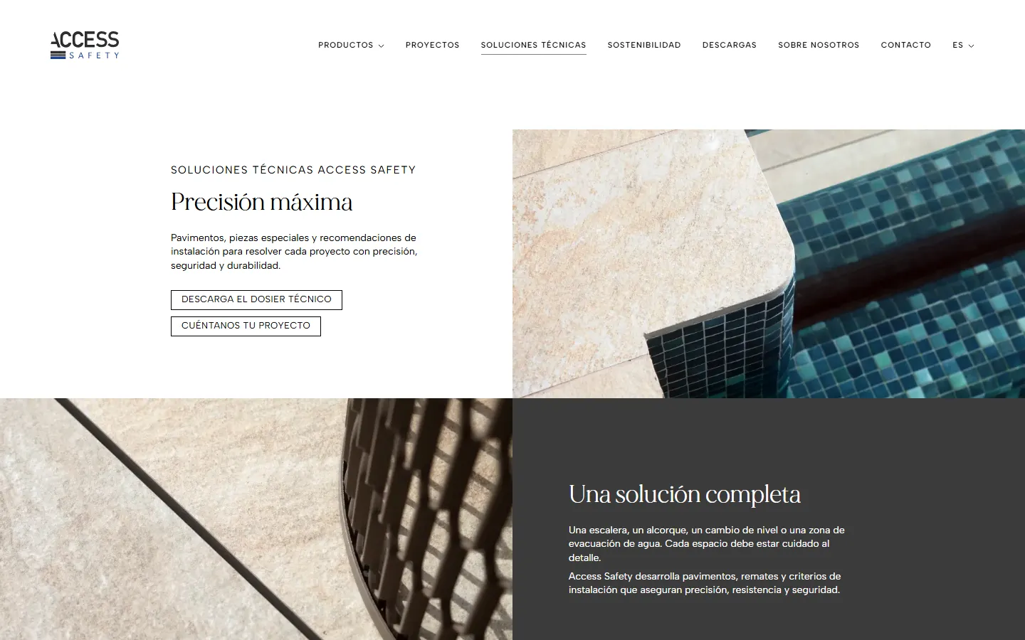 Page des solutions techniques d'Access Safety