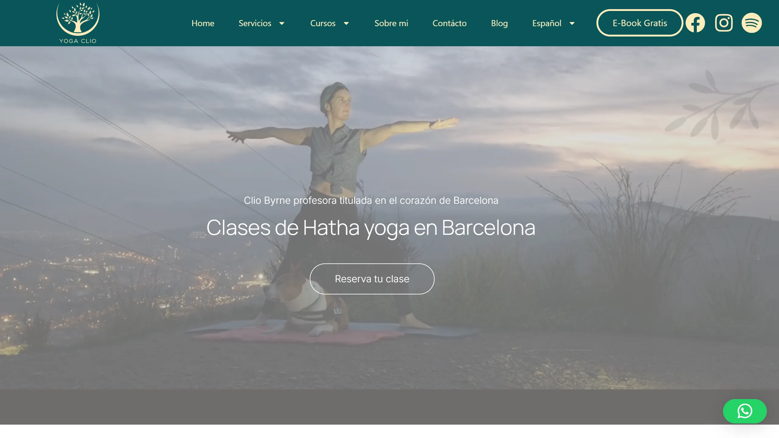 Captura del web de Yoga Clio - Cas d'èxit Ad2Place