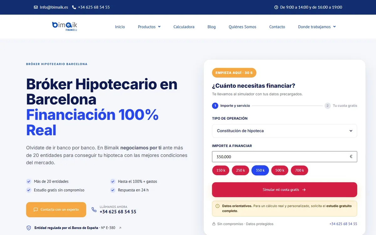 Portada de la web de Bimaik diseñada por Ad2Place