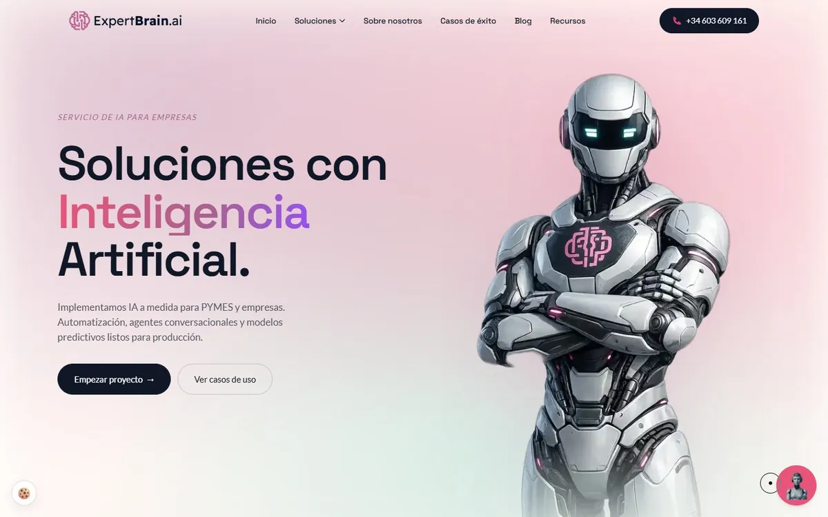 Portada de la web de ExpertBrain diseñada por Ad2Place