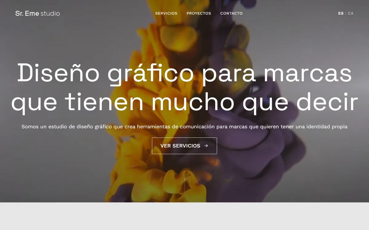 Portada de la web de Sr. Eme Studio diseñada por Ad2Place
