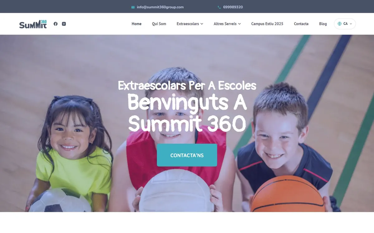 Portada de la web de Summit 360 diseñada por Ad2Place